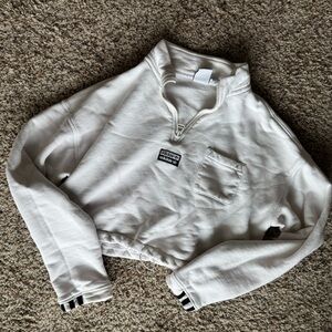 Adidas Cropped White Sweatshirt